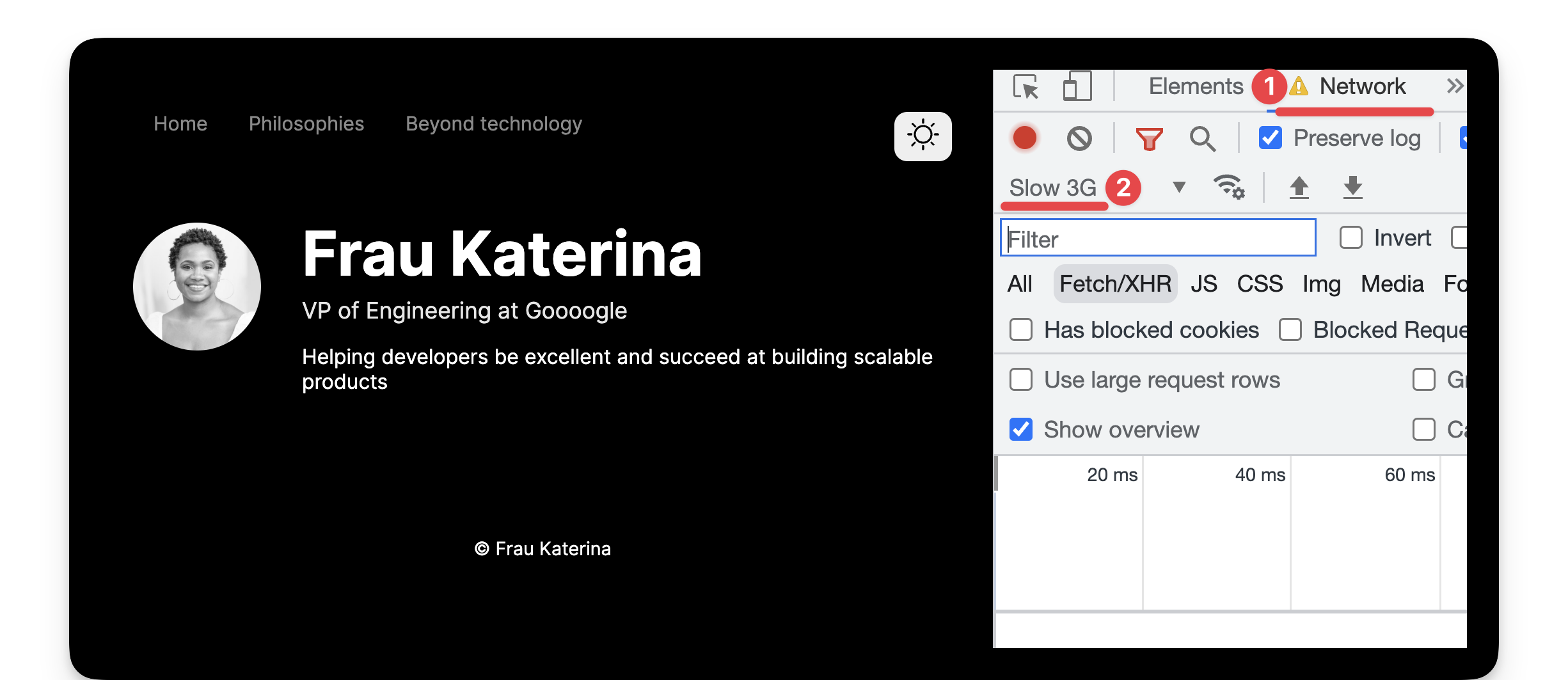 Throttling the network via the chrome developer tools.